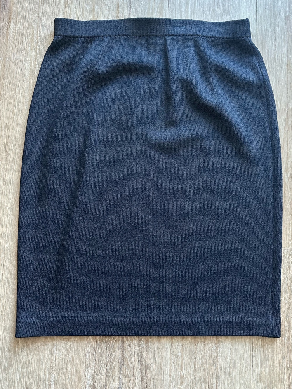 St. John Santana Knit Black Pencil Skirt